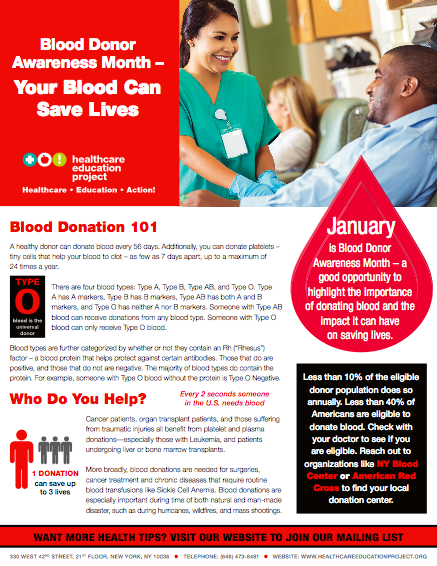 January Blood Donor Flyer