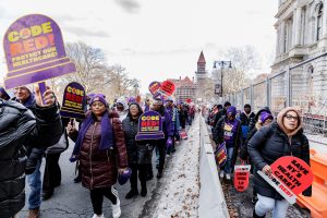 New Yorkers protesting in Albany to protect NY's healthcare
